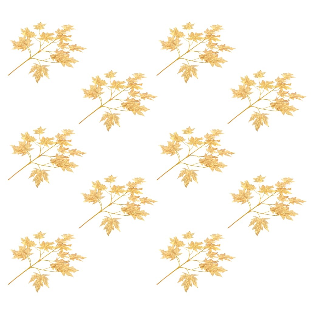 Artificial Leaves Maple 10 pcs Gold 75 cm